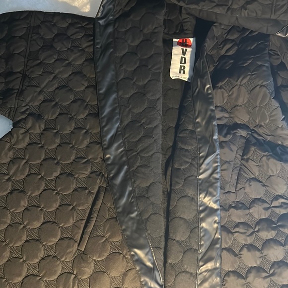 #VDR Via Delle Rose ~ Quilted Black Oversized Open Front Cocoon Coat in OS - Picture 12 of 16